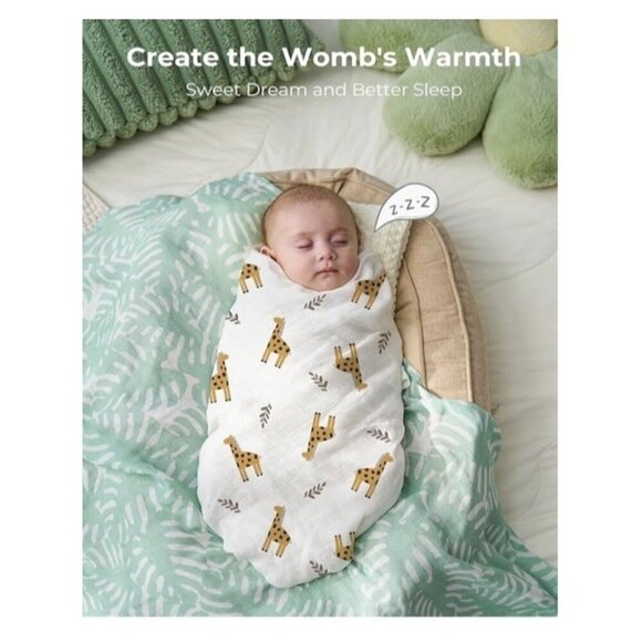Momcozy Baby Muslin Multi Swaddle Blankets 4 Pack Soft NIB Newborn Wraps Comfy - Picture 2 of 6
